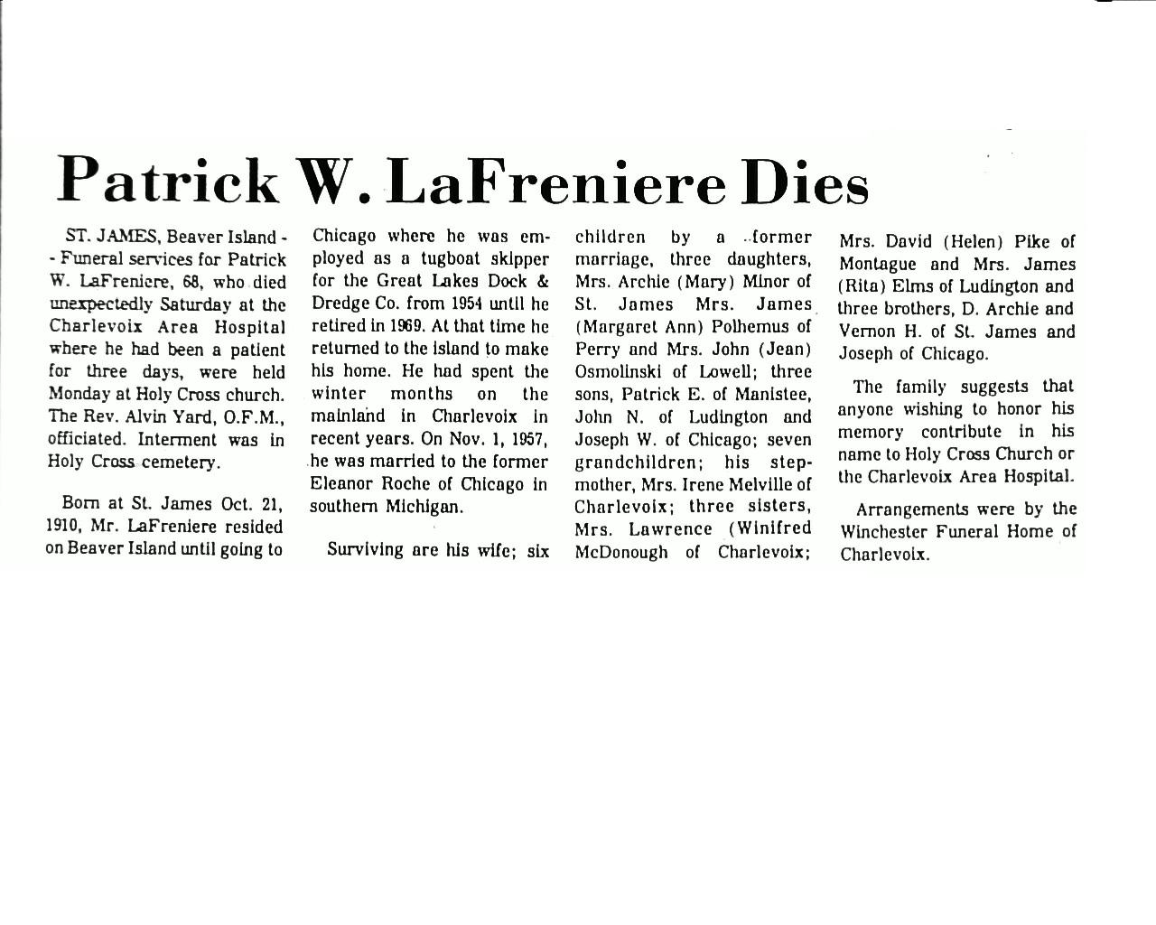 Patrick W. LaFreniere thumbnail