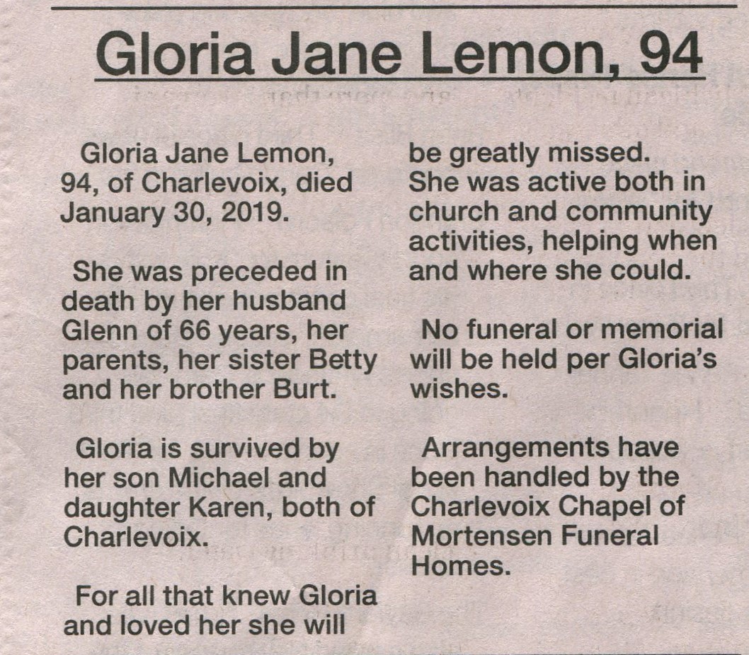Gloria Jane Lemon thumbnail