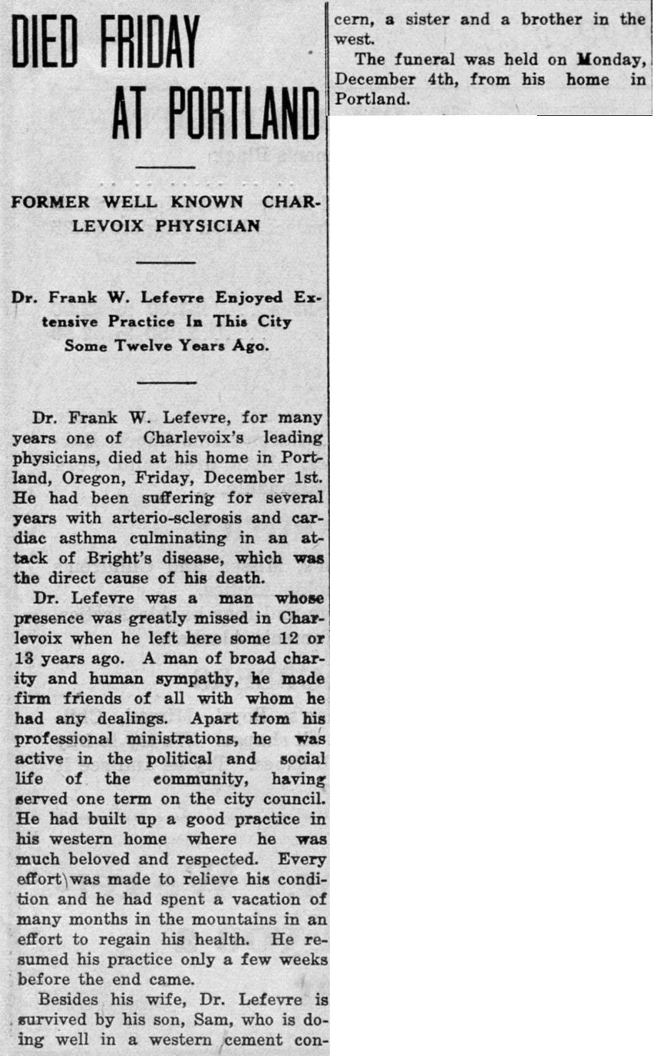 Frank W. (Dr.) Lefevre thumbnail