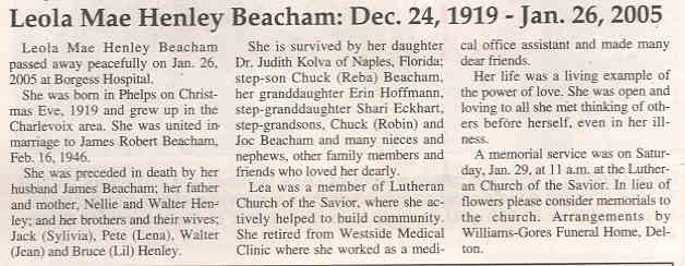 Leola Mae Henley Beacham thumbnail