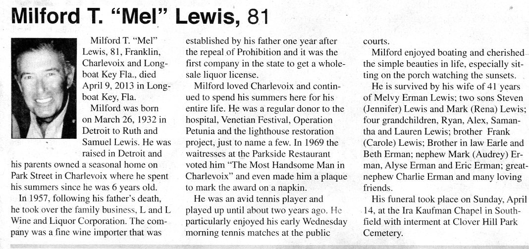 "Milford T. "Mel"" Lewis thumbnail