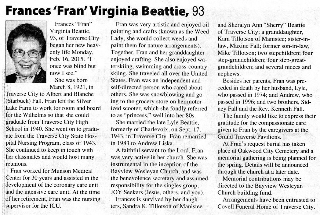 Frances 'Fran' Virginia Beattie thumbnail