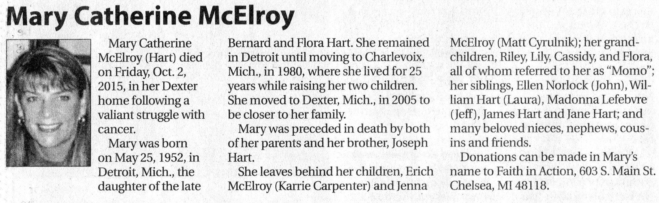 Mary Catherine (Hart) McElroy thumbnail