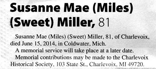Susanne Mae Miles Sweet Miller thumbnail