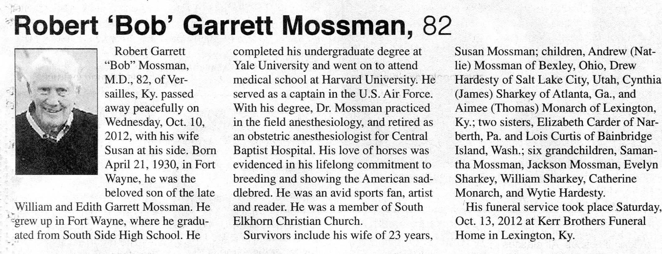 Robert 'Bob' Garrett Mossman thumbnail