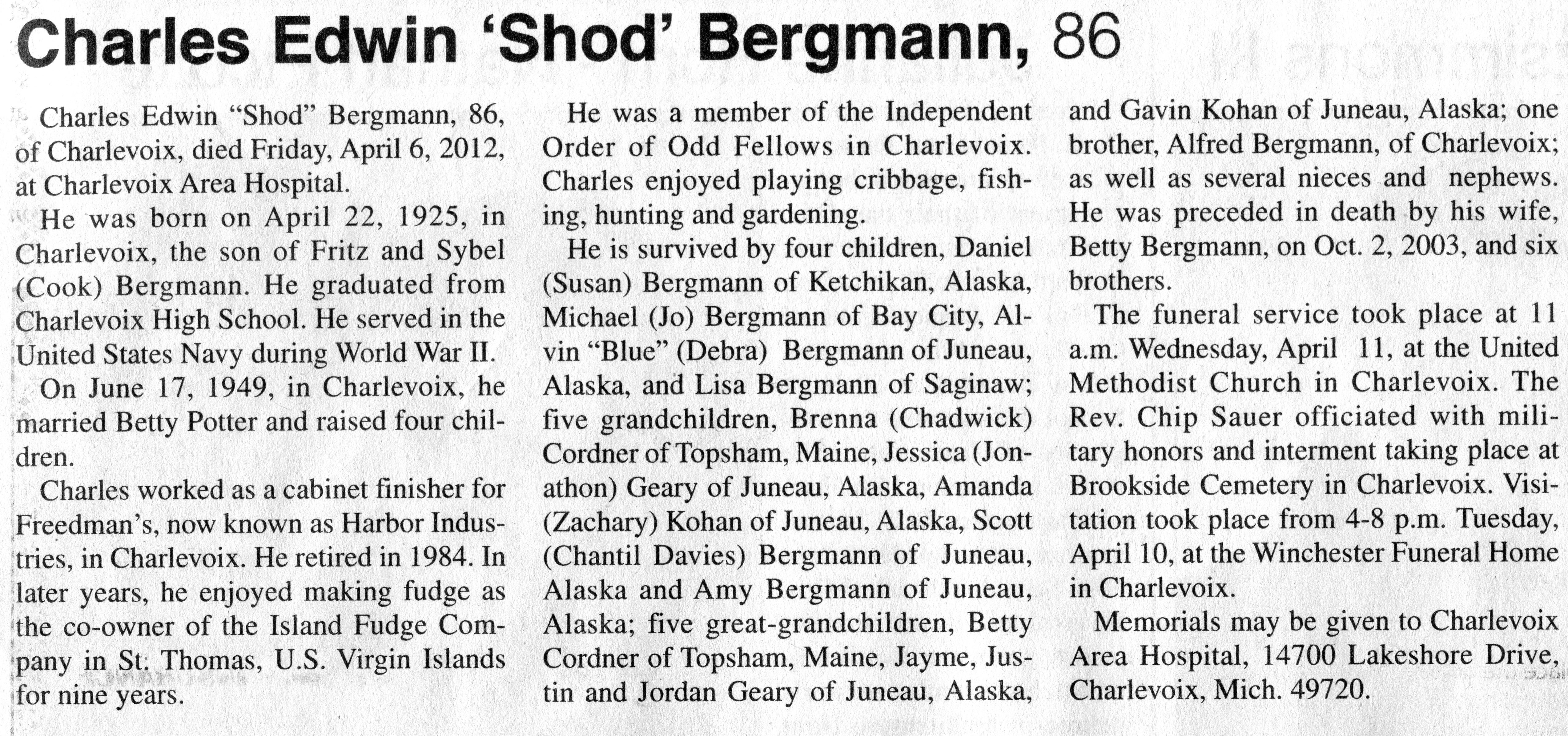 Charles Edwin 'Shod' Bergmann thumbnail