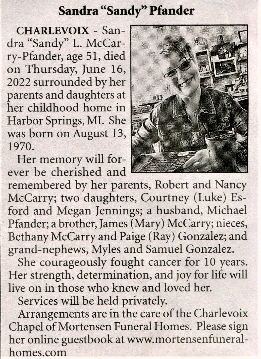 Sandra 'Sandy' L. McCarry Pfander thumbnail